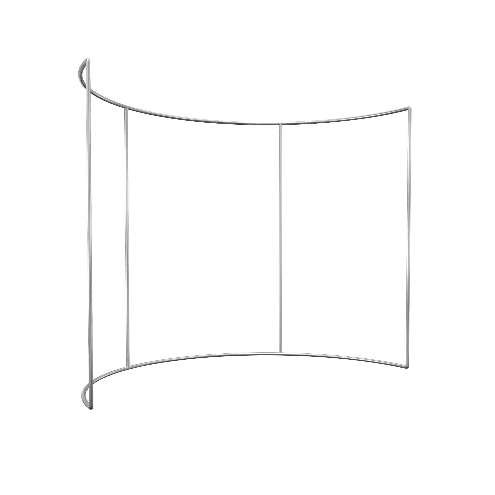 180° curved perimeter wall