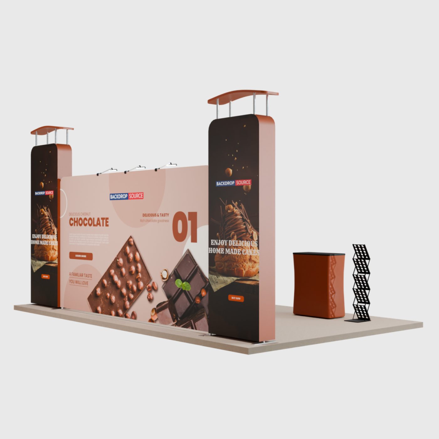 Toile de fond droite de 6m avec kit d'exposition 3D Wall & Arch