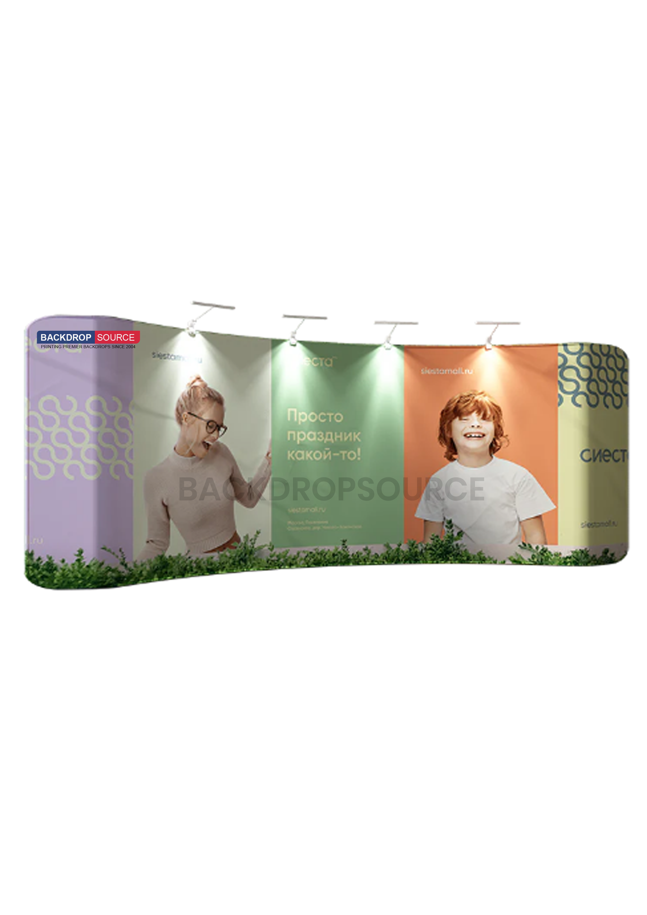 Toile de fond murale en tissu de tension incurvée