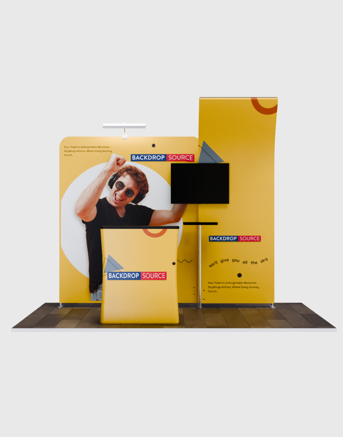 Présentoir d'exposition portable 3m x 3m - Modèle 6