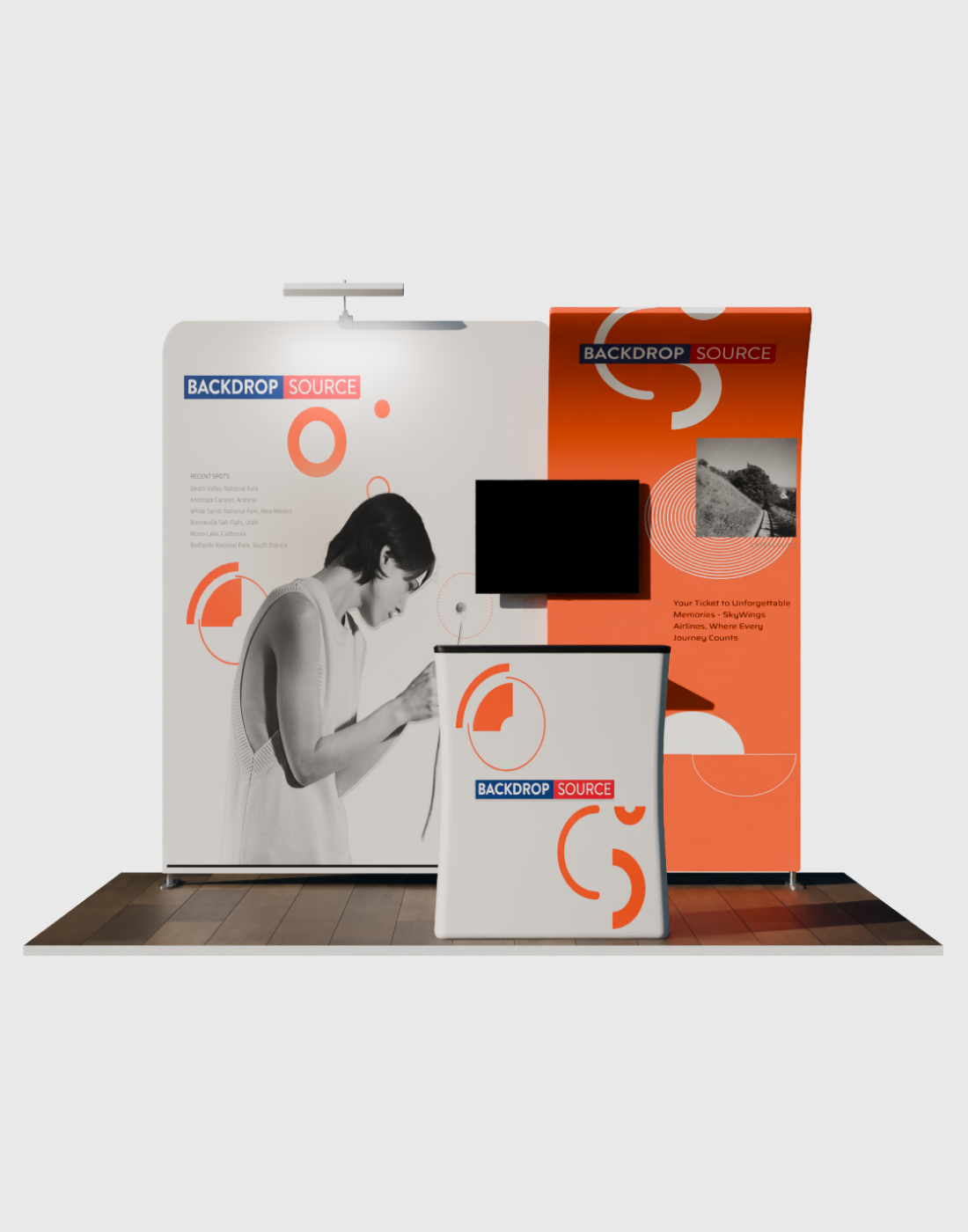 Présentoir d'exposition portable 10 pieds 3m x 3m - Modèle 14