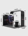 Kit d'exposition d'affichage TV modulaire en L Arch pour cabines de 3m de large