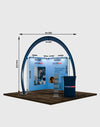 Kit d'exposition modulaire en fer à cheval pour stands de 3m de large