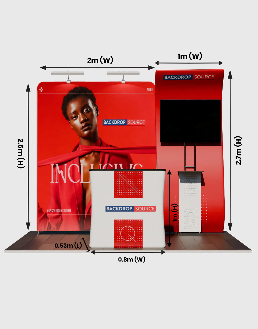 Présentoir d'exposition portable 3m x 3m - Modèle 10