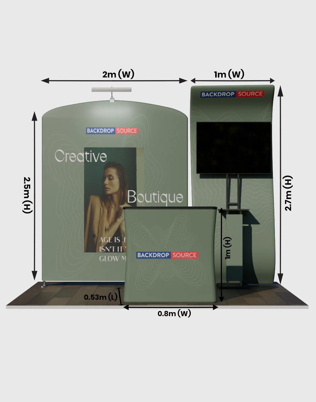 Présentoir d'exposition portable 3m x 3m - Modèle 11