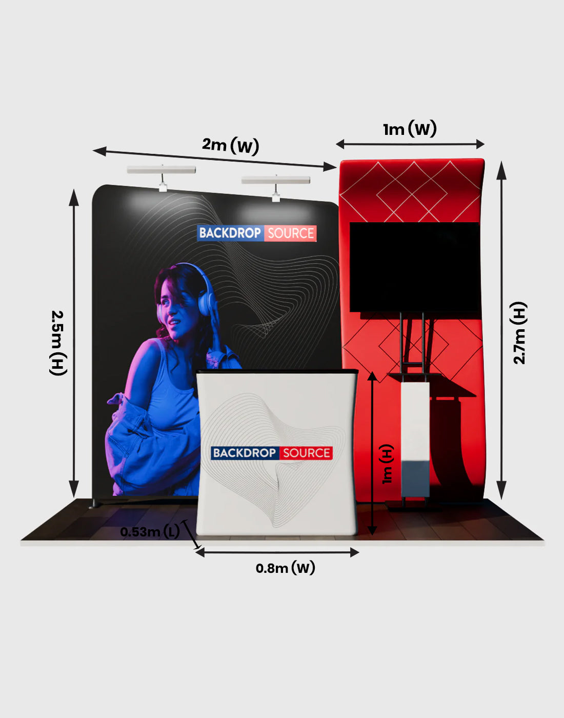 Présentoir d'exposition portable 3m x 3m - Modèle 12