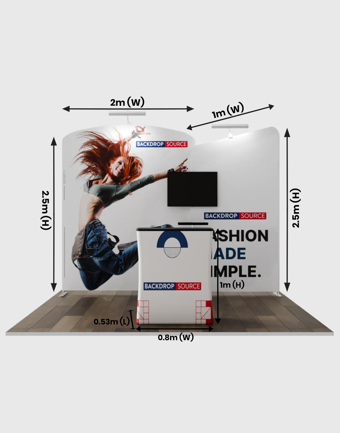 Présentoir d'exposition portable 3m x 3m - Modèle 5