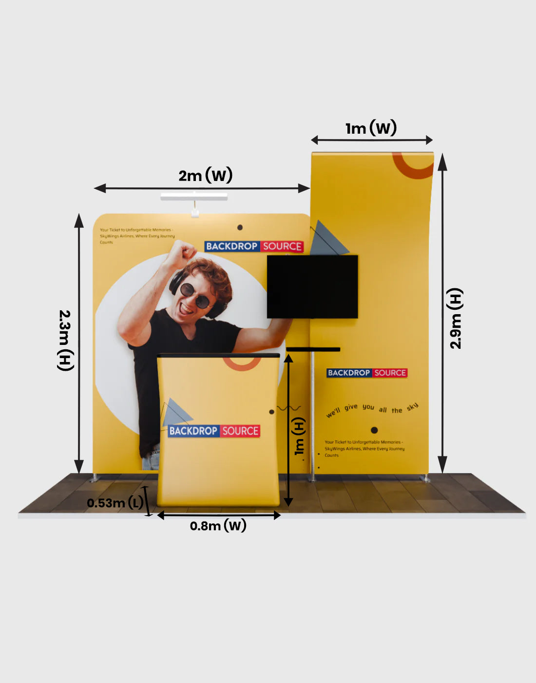 Présentoir d'exposition portable 3m x 3m - Modèle 6