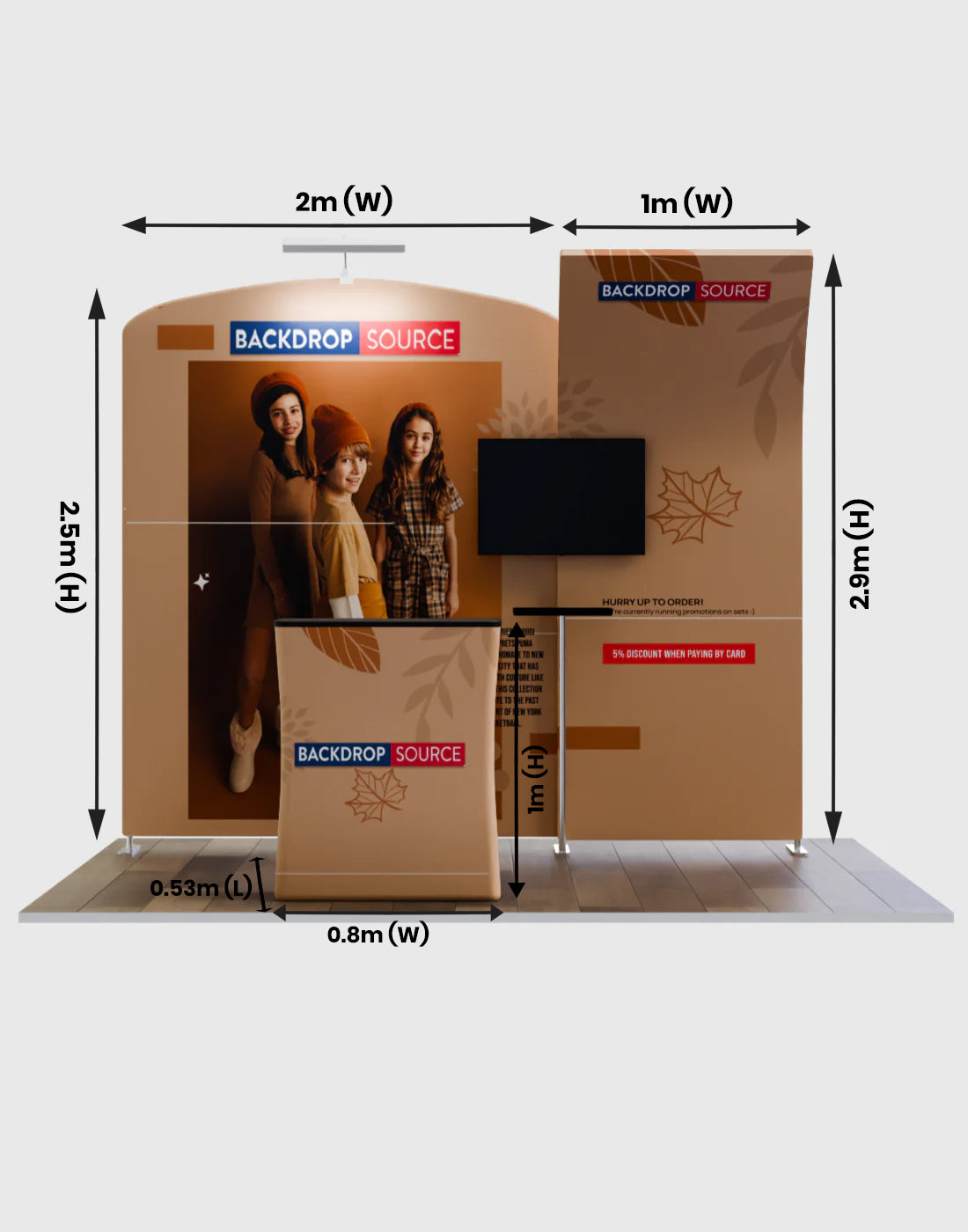 Présentoir d'exposition portable 3m x 3m - Modèle 8