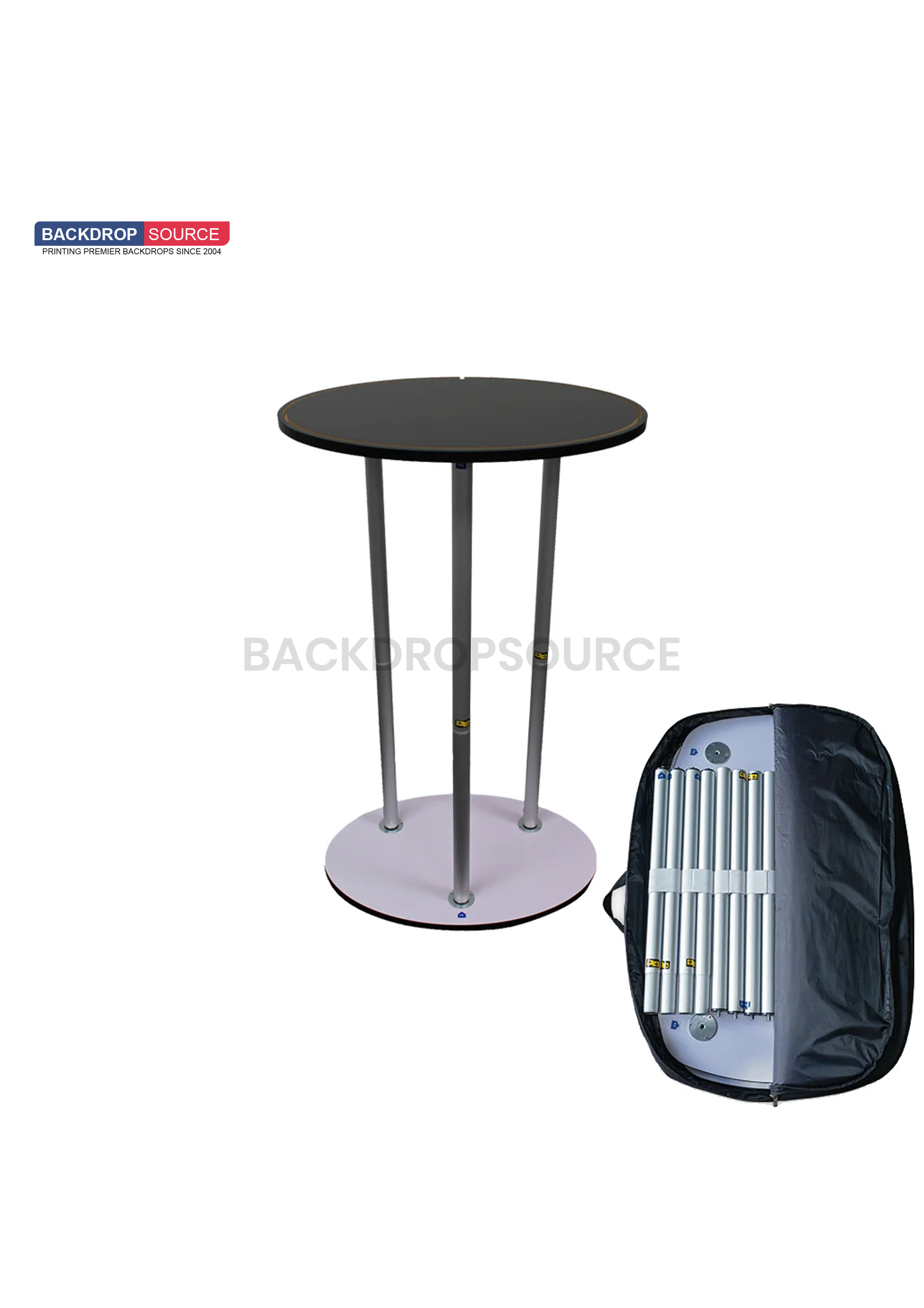 Comptoir d'exposition rond en tissu (pour les expositions sur podium et sur stand)