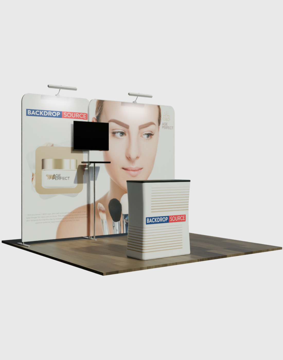 Présentoir d'exposition portable 3m x 3m - Modèle 1