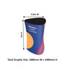 Triangular fabric display counter (for podium and stand exhibitions)