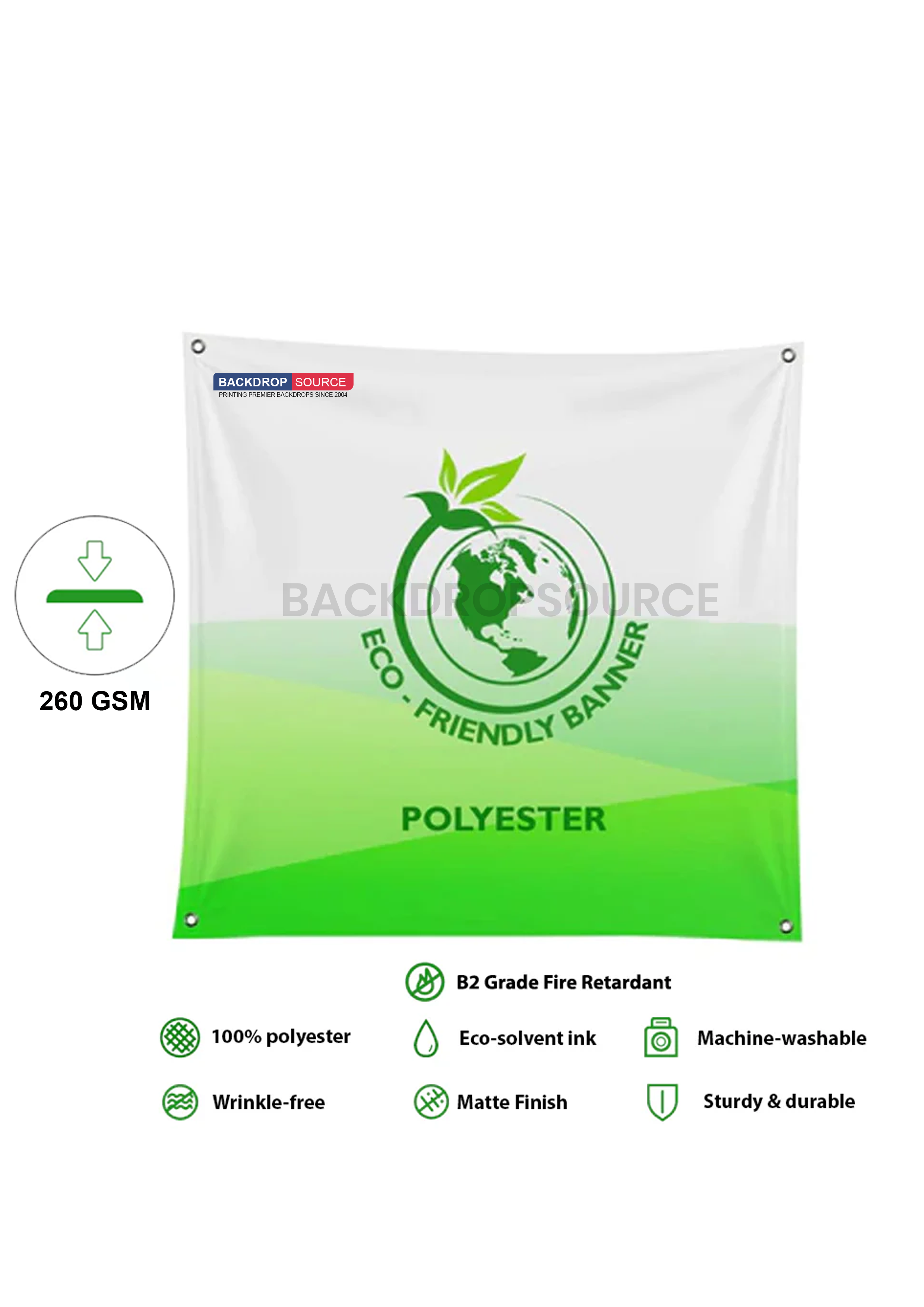 Eco-friendly TrueKolor wrinkle-free fabric backdrop