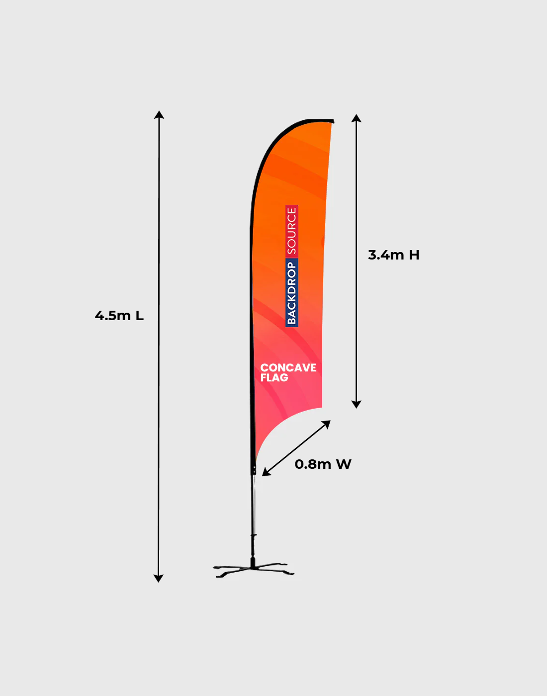 Plume Drapeau-Concave
