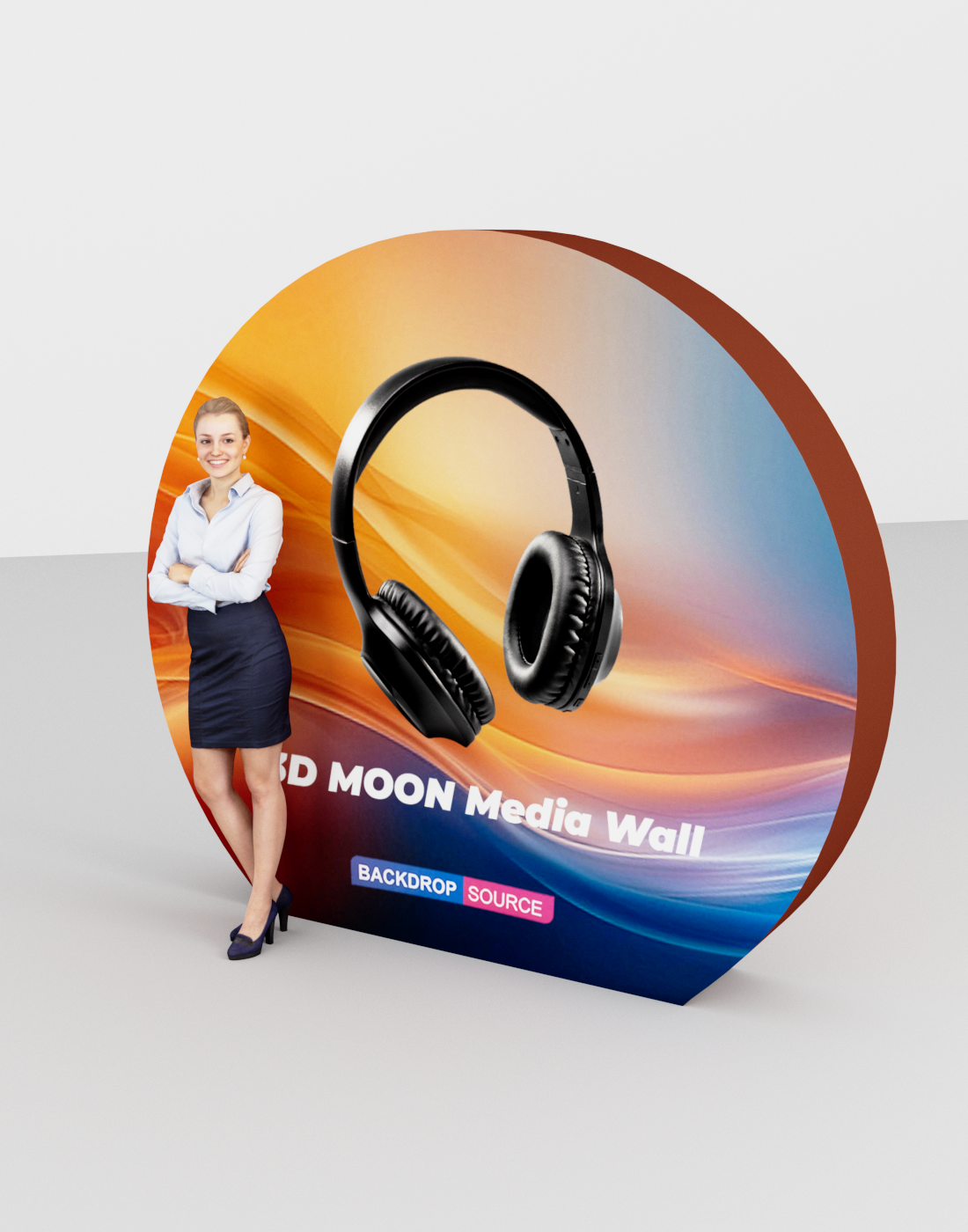 Mur média en tissu tendu MOON 3D