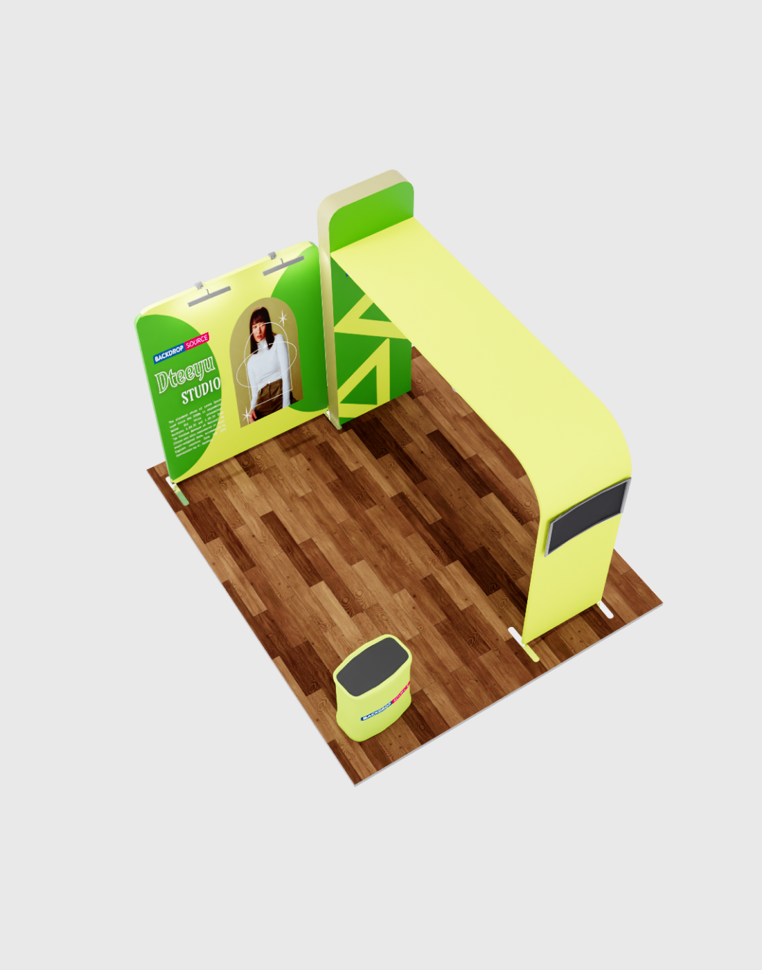 Premium Modular L-Shaped TV Display Exhibition Kit for 3m Wide Booths