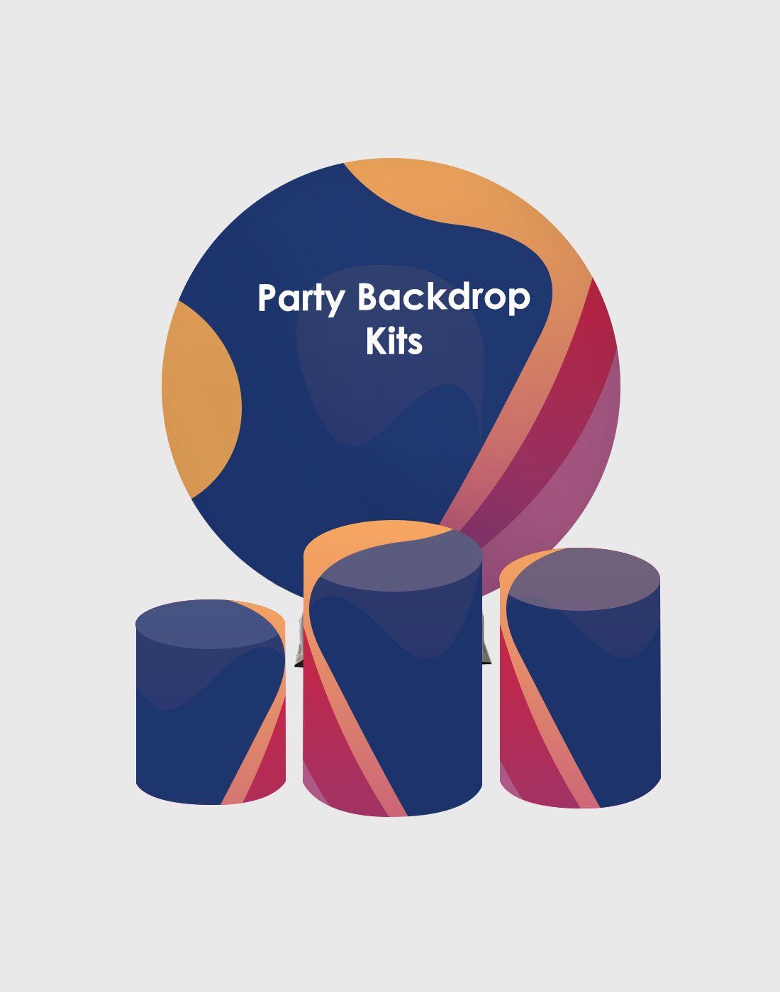 Personalized Round Backdrop Kits with Counter for Birthday Parties and Events