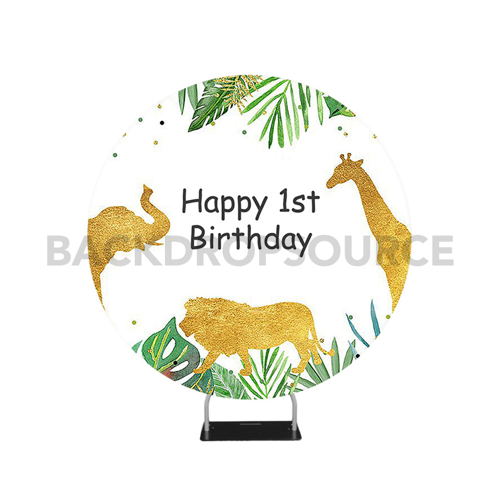 Fond de photomaton rond sur le thème du premier anniversaire