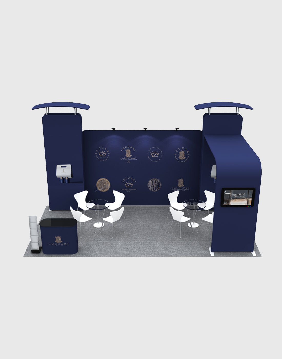 Toile de fond droite de 6m avec kit d'exposition 3D Wall & Arch