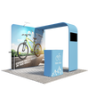 Kit d'exposition d'écran TV économique en L pour cabines de 10 pieds de large