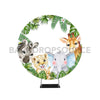 Toile de fond ronde pour photomaton sur le thème du zoo