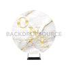 Toile de fond ronde de photomaton de cercle de fête d'anniversaire à thème blanc
