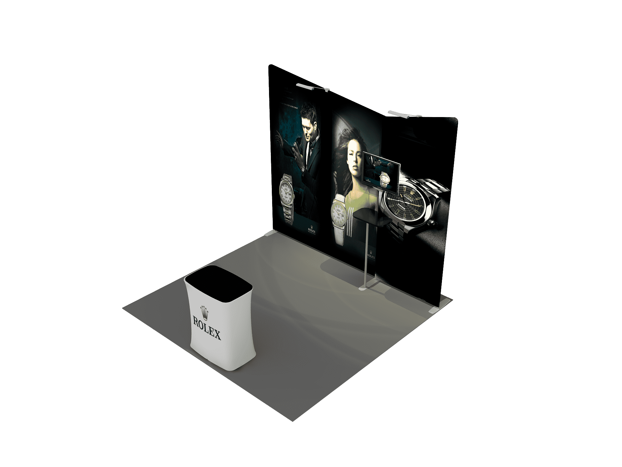 Présentoir d'exposition portable 3m x 3m - Modèle 4