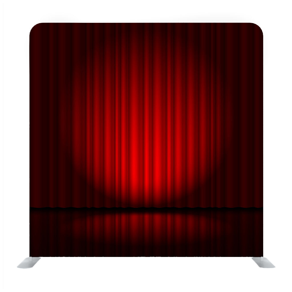 Background With Red Velvet Curtain And Spotlight Media Wall