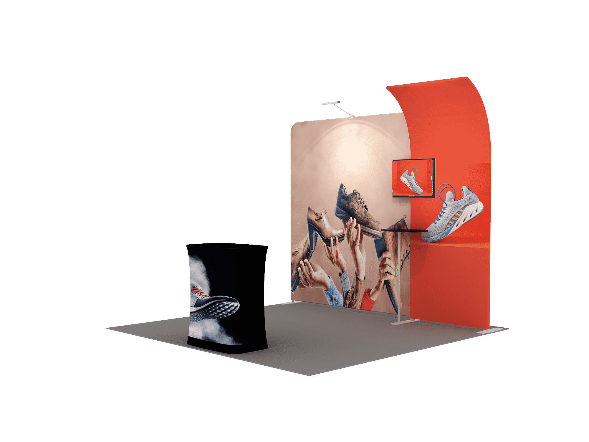 Présentoir d'exposition portable 3m x 3m - Modèle 6