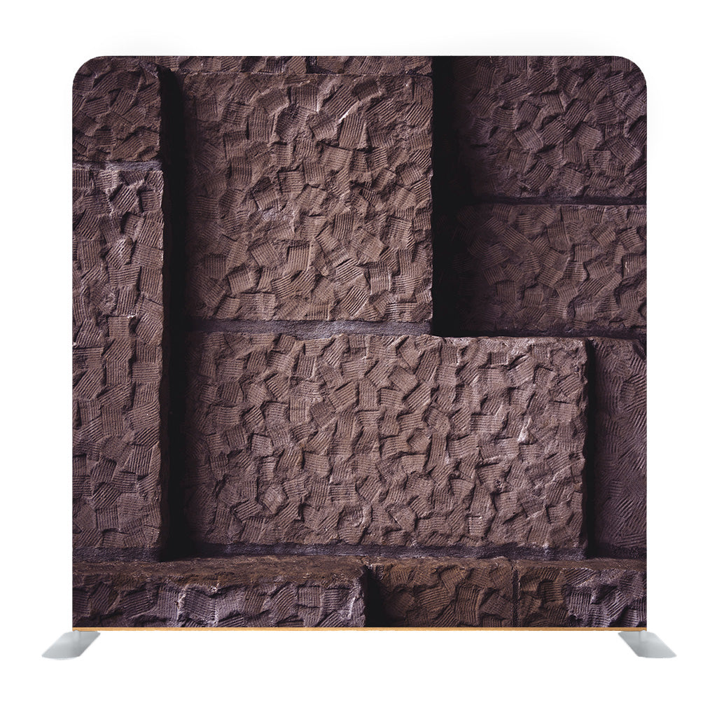 Chiseled Brown Wall Blocks Background Media Wall