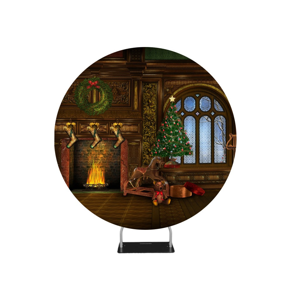 Support de toile de fond de cercle de conception de toile de fond de photographie de Noël