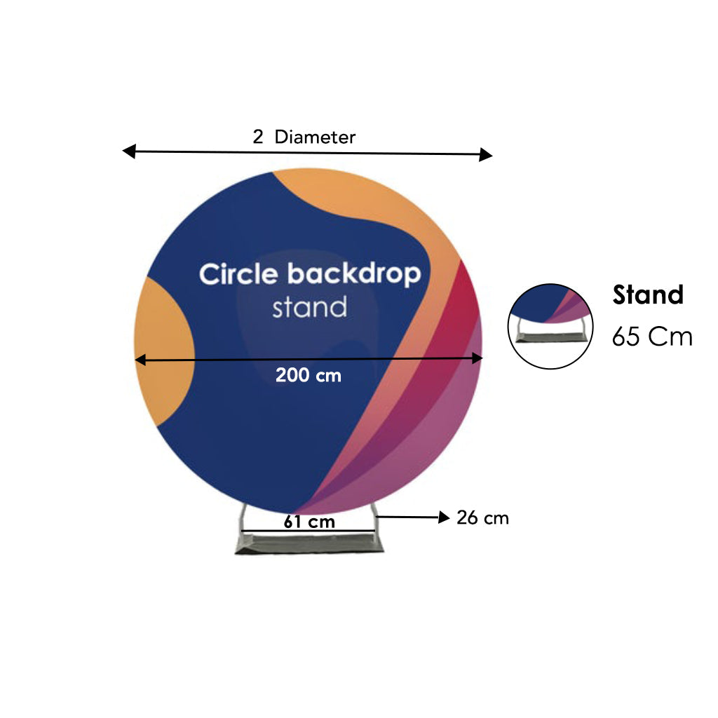 Circular backdrop stand (diameter 2m) for wedding and birthday party decorations