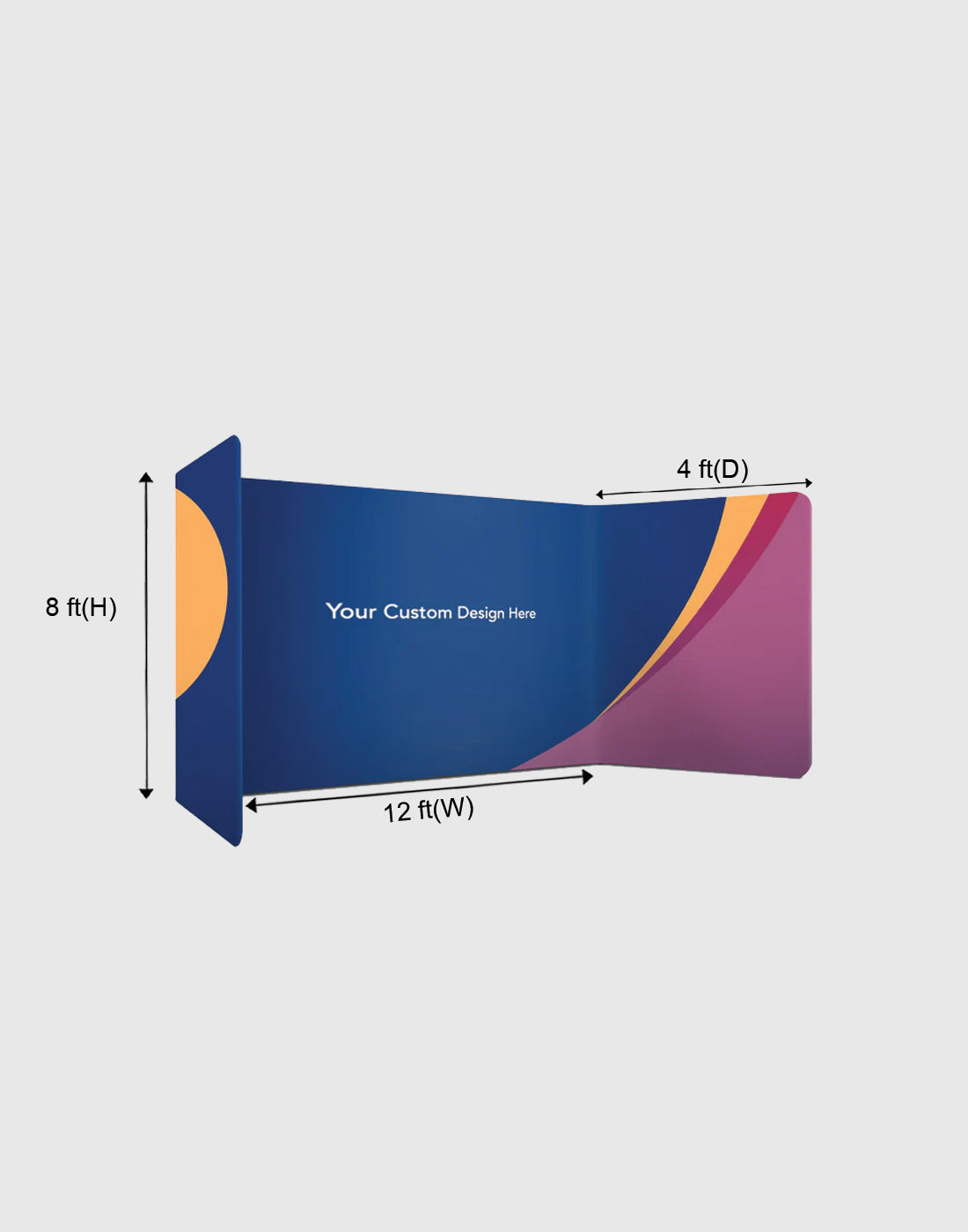 Wide U-shaped photo booth