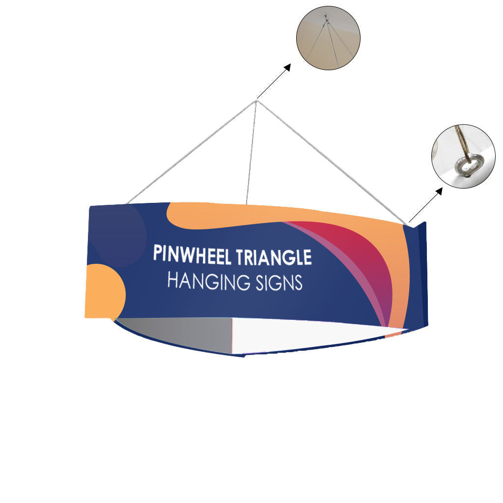 Bannière suspendue en forme de triangle de moulinet de tube de ciel