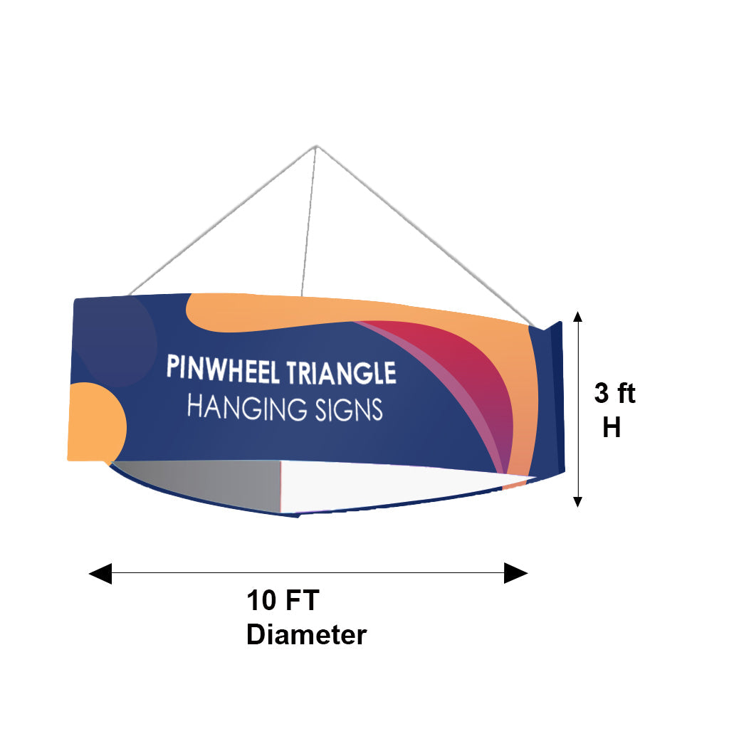 Bannière suspendue en forme de triangle de moulinet de tube de ciel