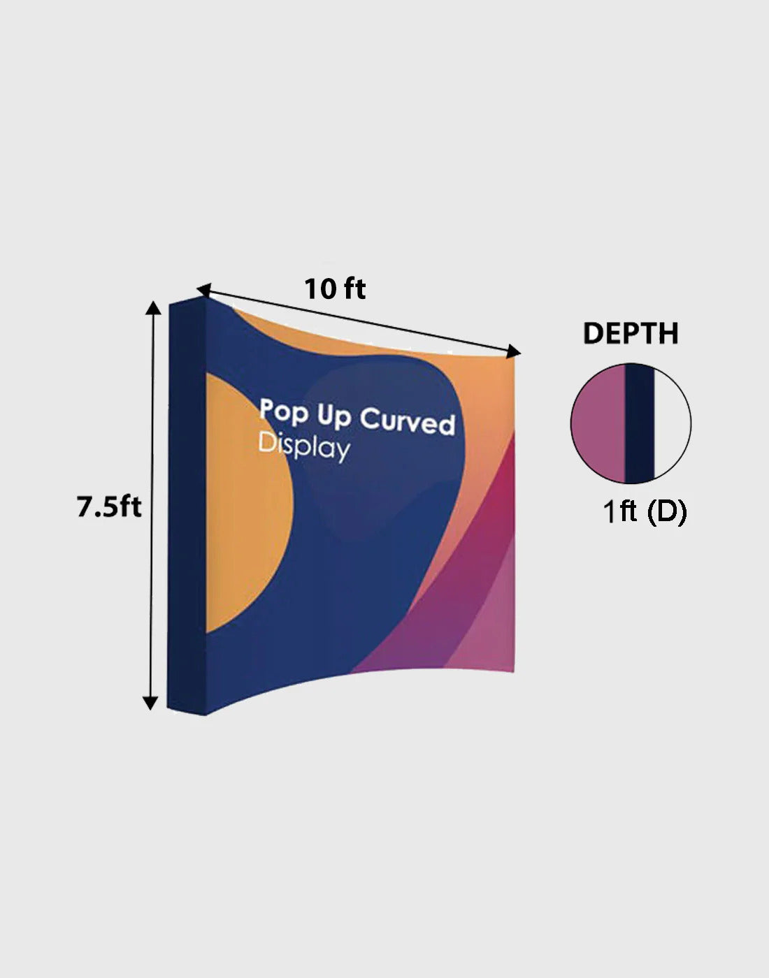 10ft Trade Show Display - Curved Popup