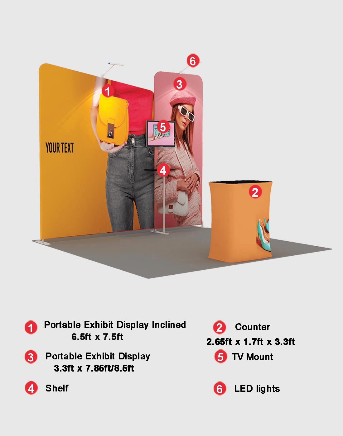 Présentoir d'exposition portable 3m x 3m - Modèle 7
