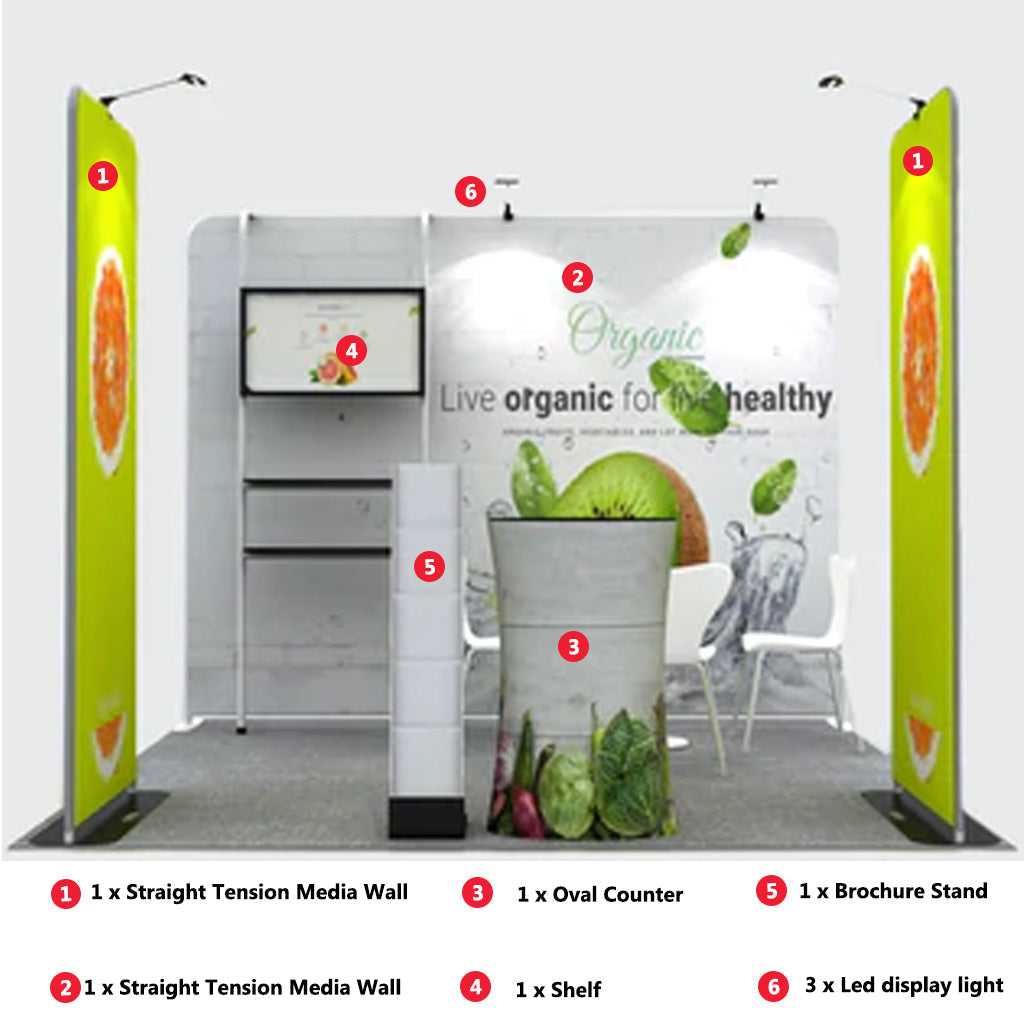 Kit d'exposition haut de gamme pour stands de 3m de large