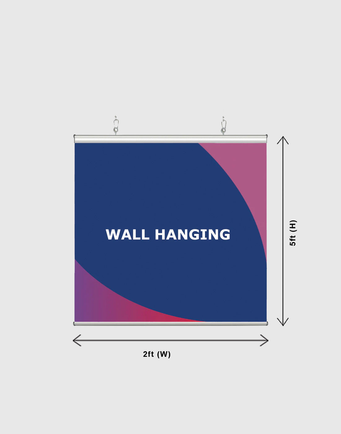 Toile de fond suspendue au mur avec pinces (options personnalisées)