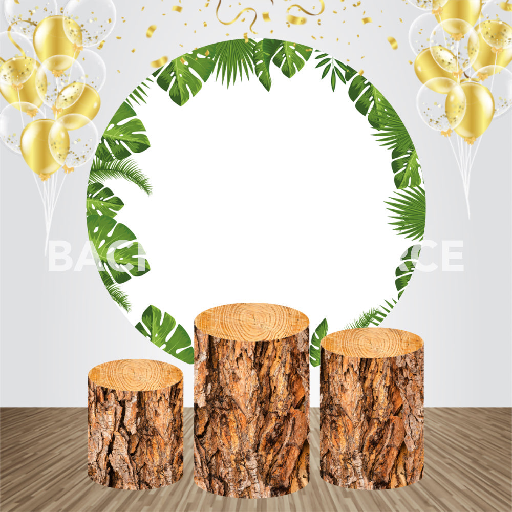 Green Circle Themed Event Party Round Backdrop Kit