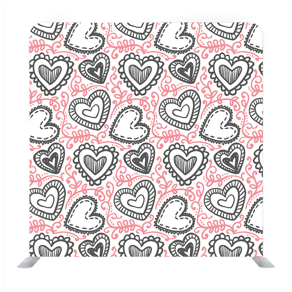 Black Hearts Pattern Background Valentine Day Design For Greeting Card Background Media Wall