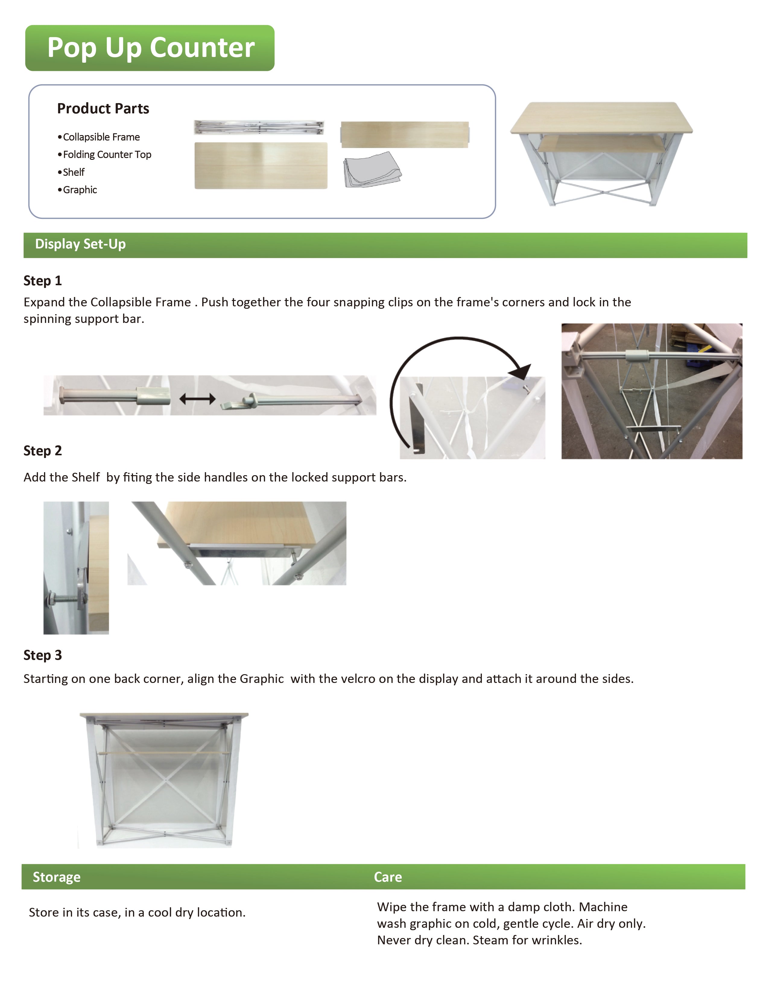 Pop Up Table Fabric Display Counter (for podiums and exhibition stands)