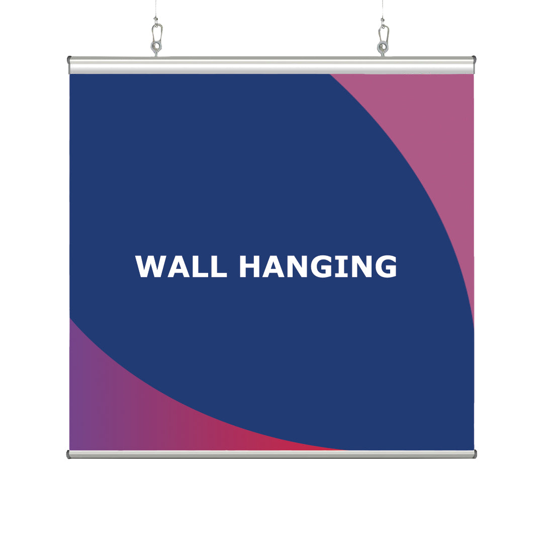 Toile de fond suspendue au mur avec pinces (options personnalisées)