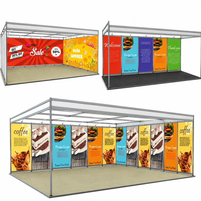 Cloisonnement et visuels de stand modulaire