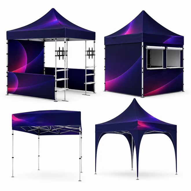Tonnelles et tentes pliables personnalisées (3x3m et 3x6m)