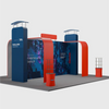 6x6m Booth Kit with 3D Media Walls, Arch Displays & 3 Counters