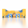 Stand pop-up SEG 6x3m avec deux murs en arche en L et 2 comptoirs