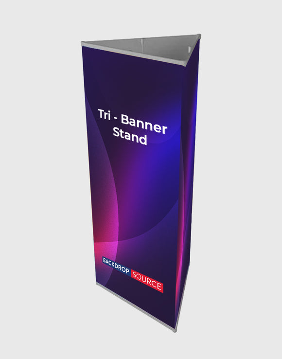 Tri-banner Three Sided Triangle Banner Display Stand