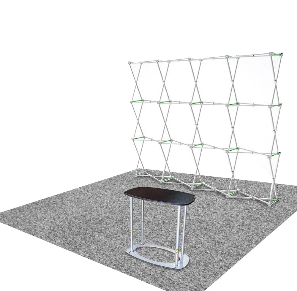 Kit d'exposition pliable droit 3 m x 3 m Pro 3-en-1 avec éclairage Illume