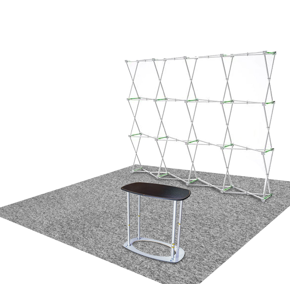 Kit d'exposition pliable droit 3 m x 3 m Pro 3-en-1 avec éclairage Illume